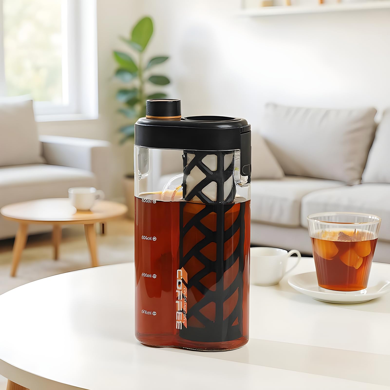 Bouteille de thé portable Cold Brew Coffee Maker Mattista de café froid anti-fuite filtre fin en maille 350 ml