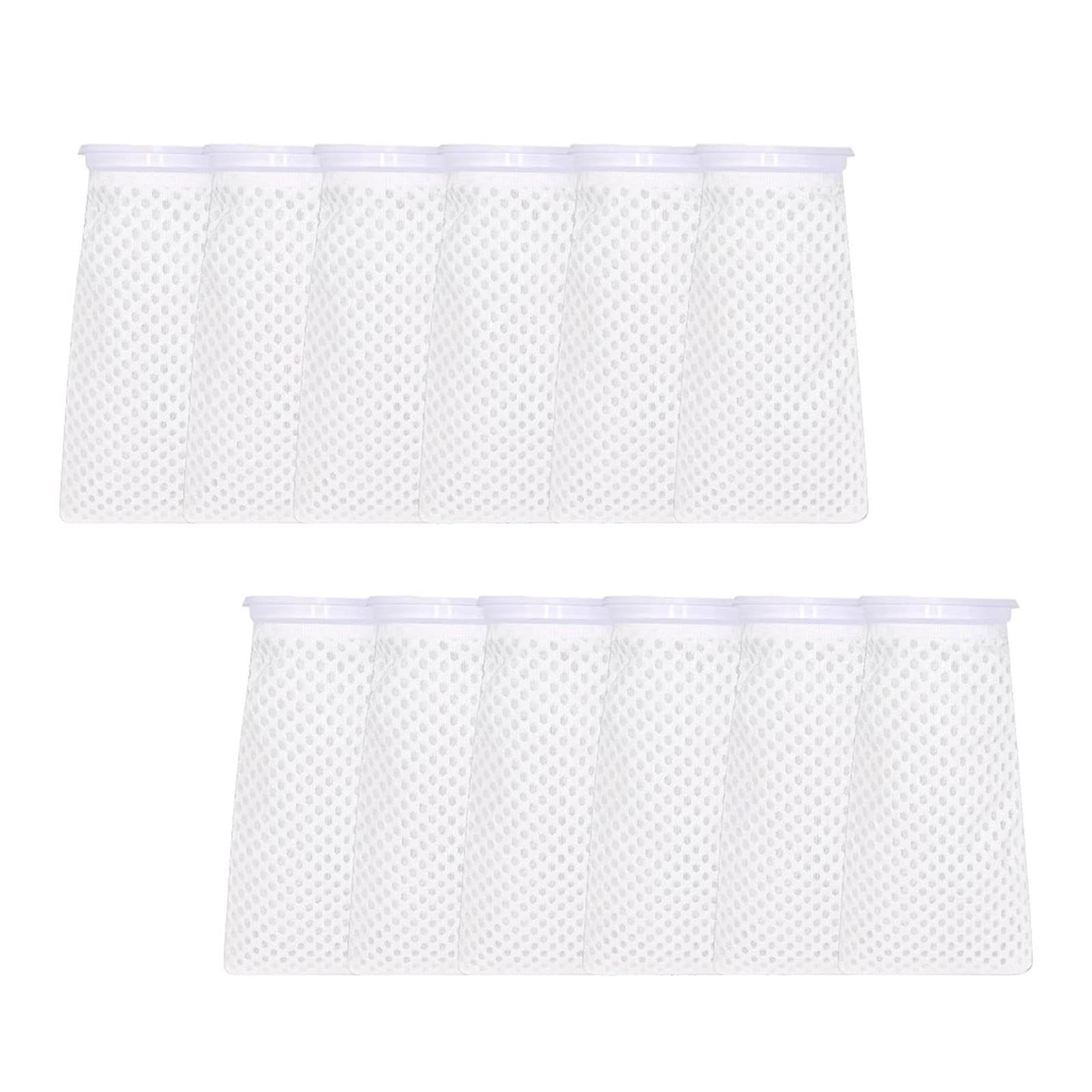 12 calcetines de filtro de acuario de malla de 150 micras reutilizables para tanque de peces, bolsa de filtro de 4 pulgadas, accesorio de mejora de la calidad del agua