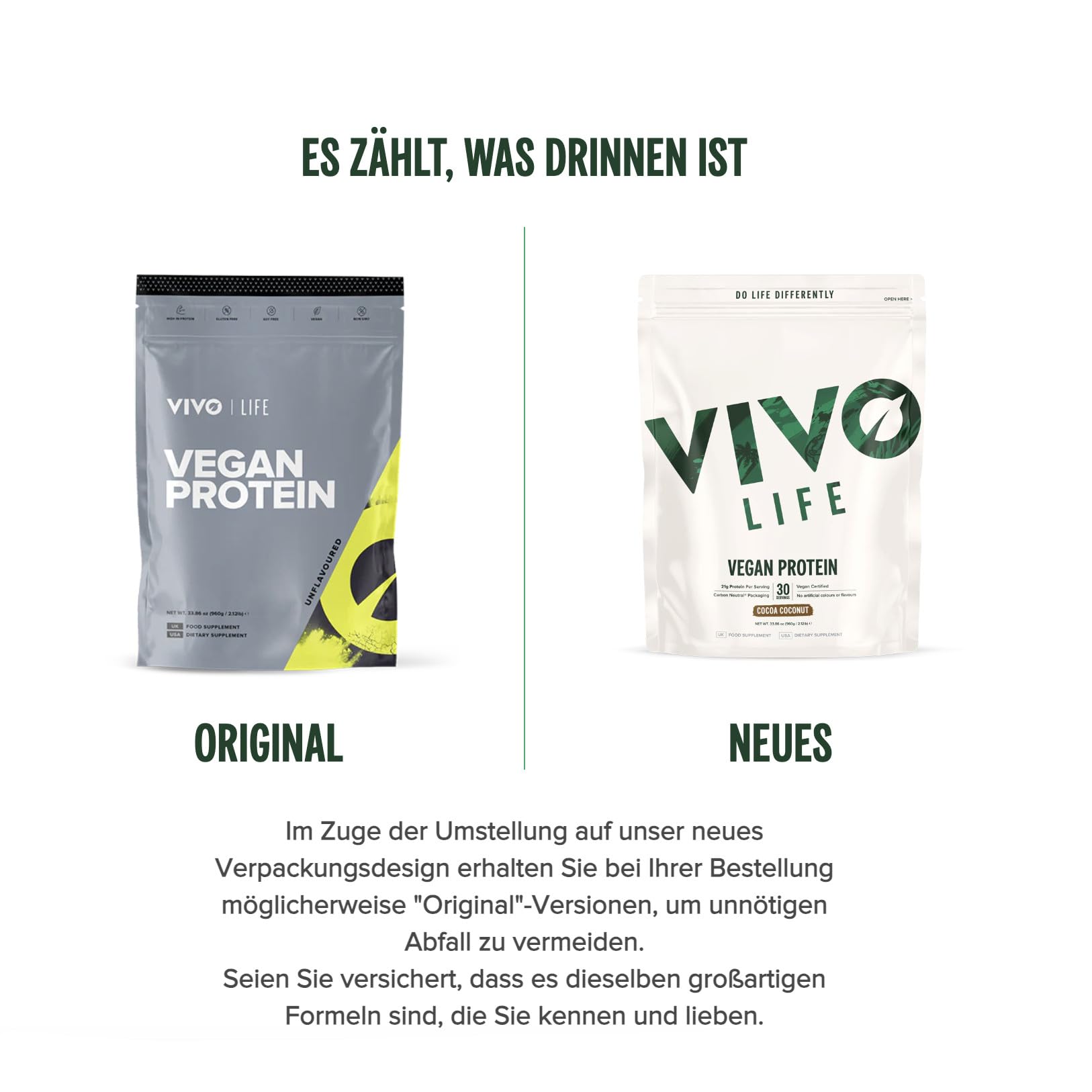 Vivo Life Veganes Proteinpulver | 21 g Pflanzliches Protein pro Messlöffel