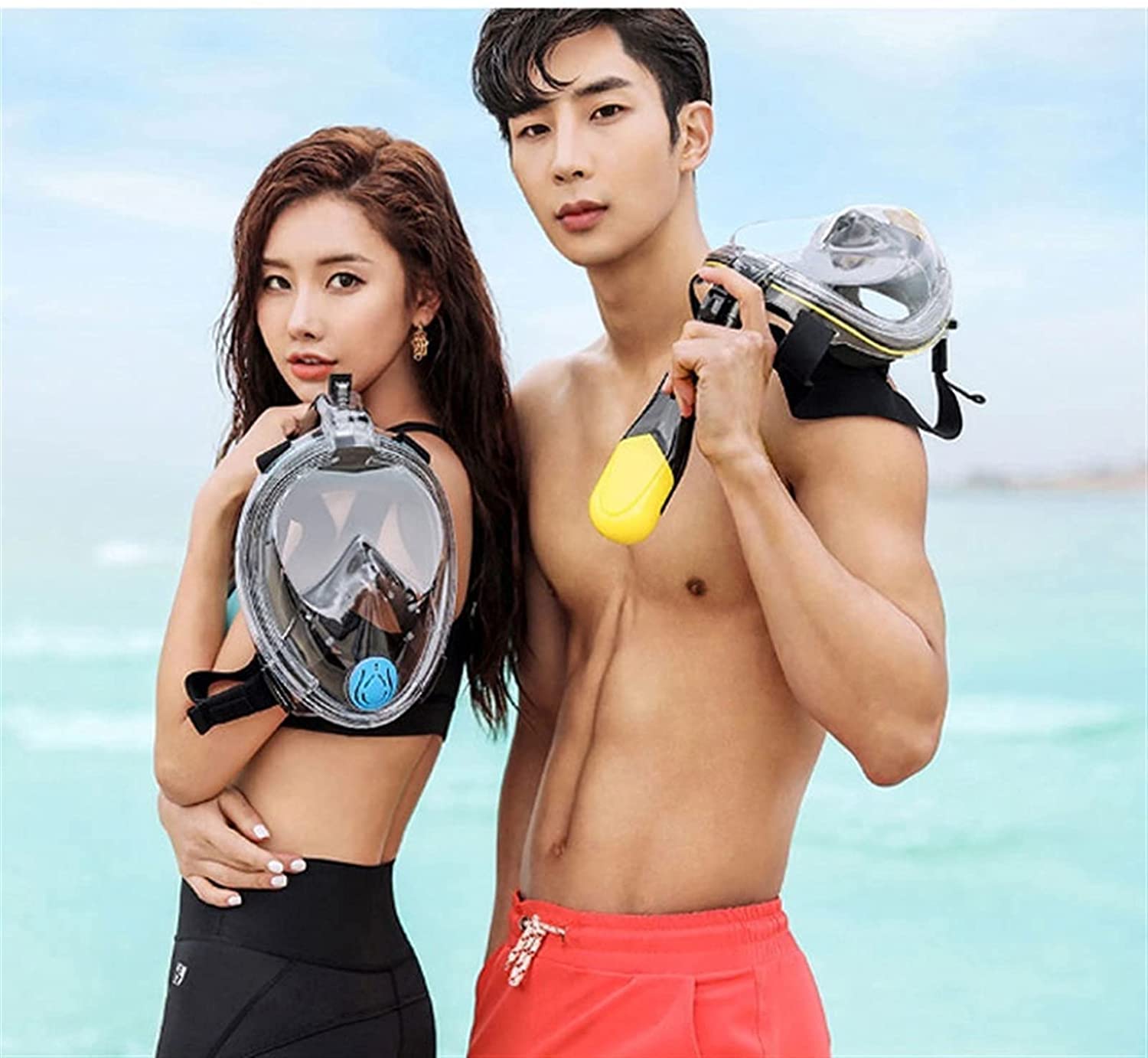Masque De Snorkeling Plein Visage Pliable, Vue Panoramique 180°, Neuf