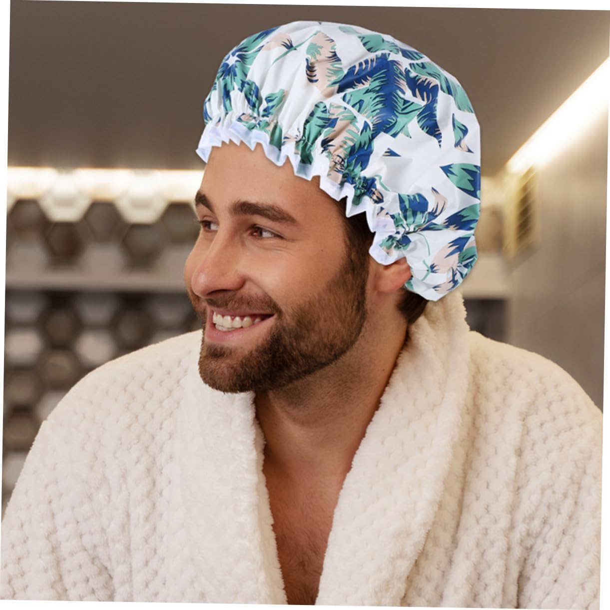 Healeved 10piezas Gorro De Ducha Reutilizable Para Mujer De Gorro Diseño Decorativo Tapa Elástica Para Baño y Tratamientos Capilares Para Cabello y Cuidado Del Pelo