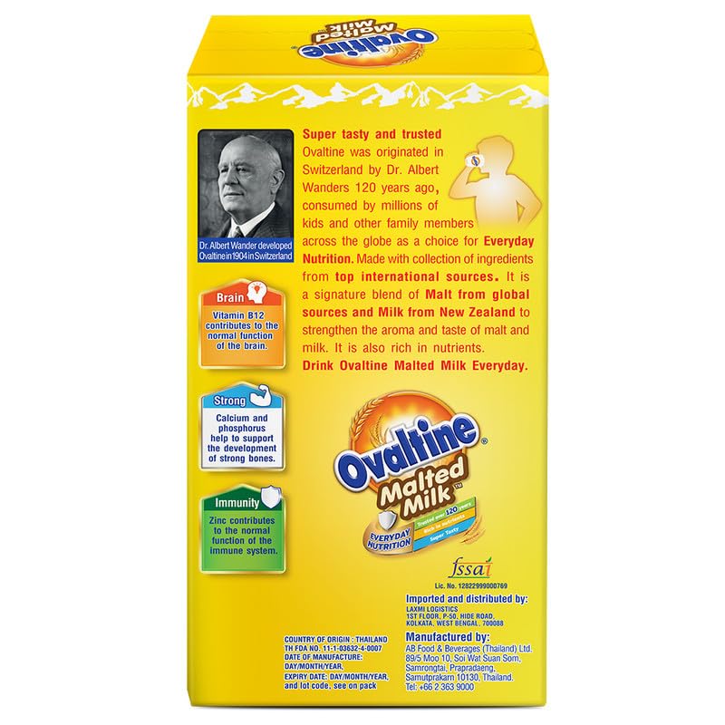 Image of OVALTINE Malted Health Drink Milk Powder, Health Drink for Kids & Adults, Malt Based Nutrition Drink with Vitamins & Minerals, Easy Mix Milk Powder for Daily Energy & Wellness, 450g (Pack of 2)