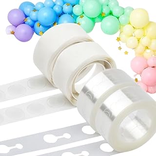 Kit Tira Para Arco Desconstruído 5 Metros + Fita Gota Cola Adesivo Para Balão Bexiga Com 100 Pontos Decoração Festa