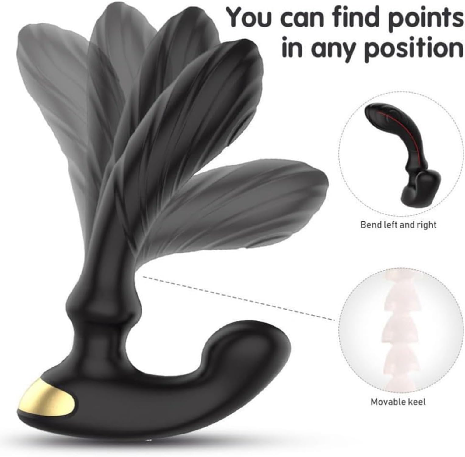 Stimulateur de prostate, 9 modes, stimulateur et tête de massage amovible, sextoy