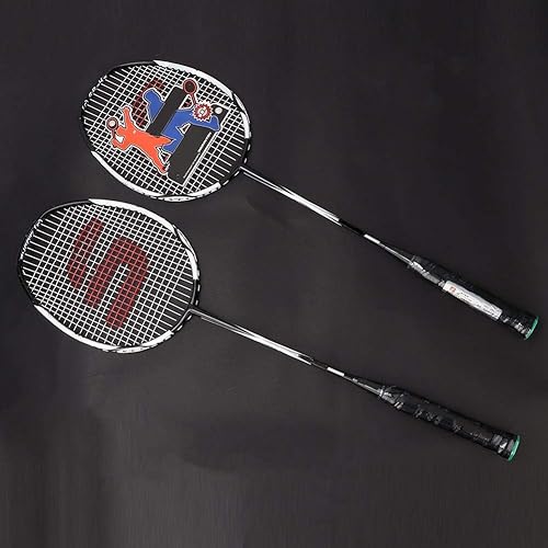 Miniatura 3 de Raqueta de bádminton para 2 jugadores, raqueta de bádminton de aluminio de carbono con bolsa de bádminton, Blanco, Talla única