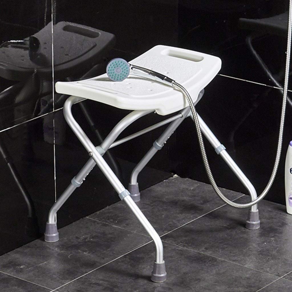 Moderna Plegable Silla de Ducha ABS Taburete de Ducha Asiento for los Ancianos discapacitados Banco Plegable Bañera heces Plegable Baño Silla de Altura Ajustable Antideslizante, diseño Blanco