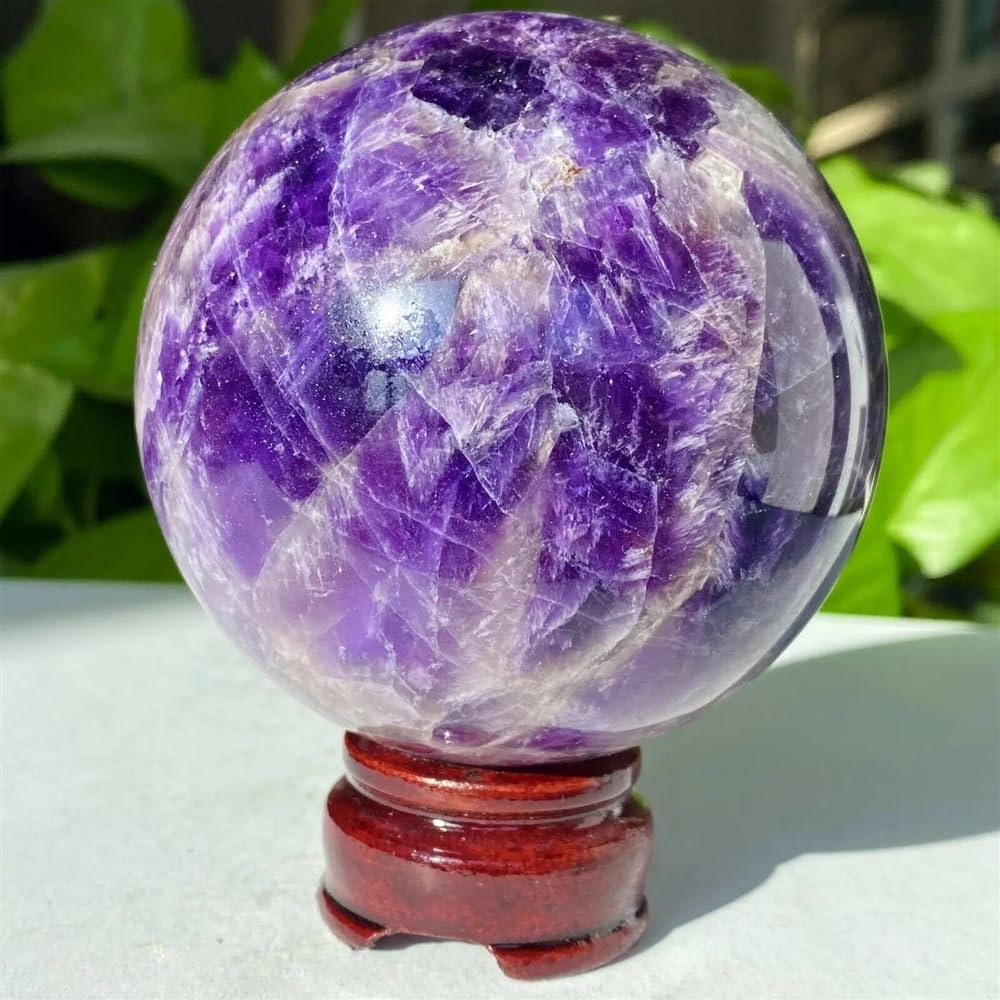 HSMQUBDBX Beautiful Dream Amethyst Ball Crystal Crafts Souvenirs Room Sphere Decor Stone GlobePolished Ornaments (Size : 1100-1200g)