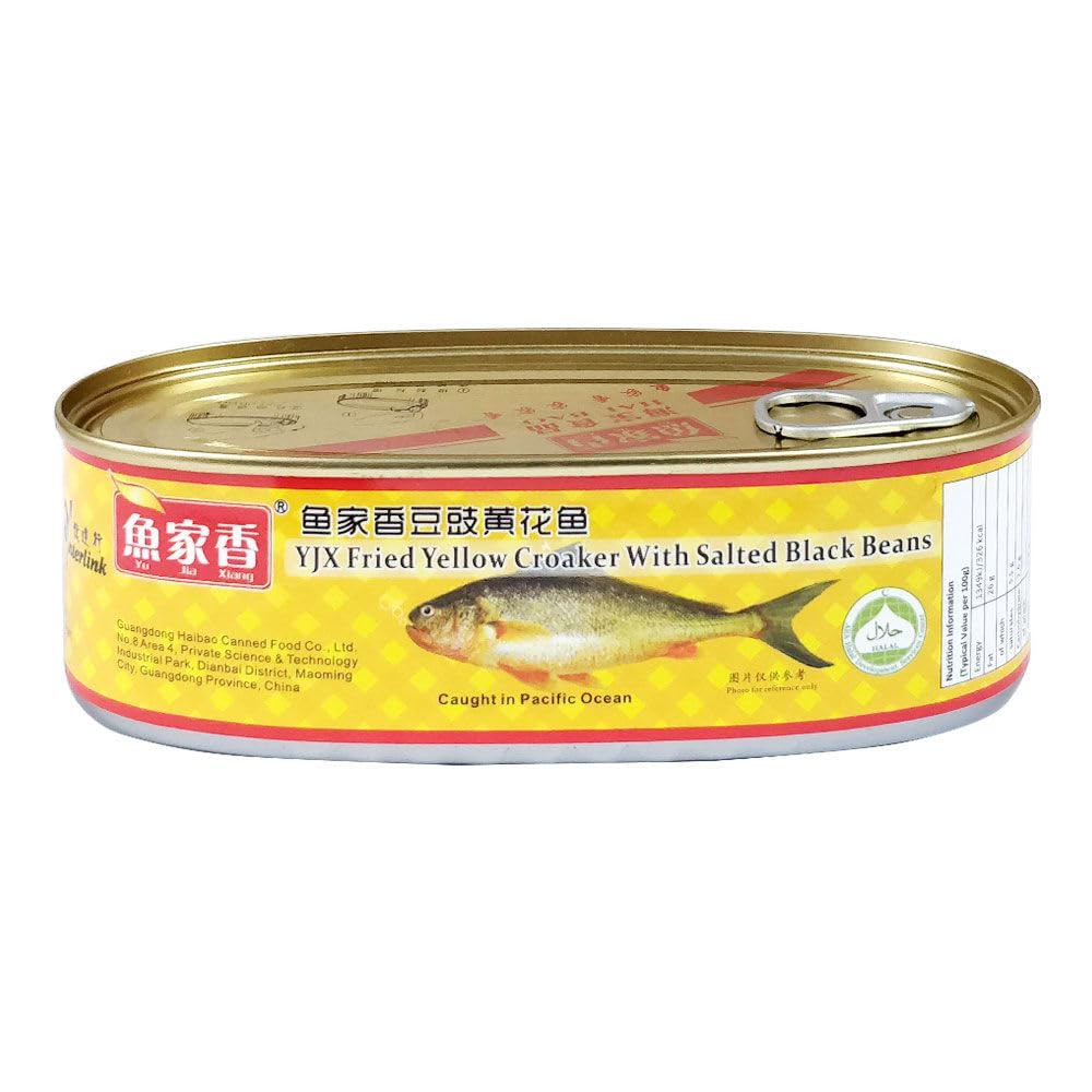 Yu Jia Xiang Chinese Fried Yellow Croaker Fish with Salted Black Bean in Tin 184g