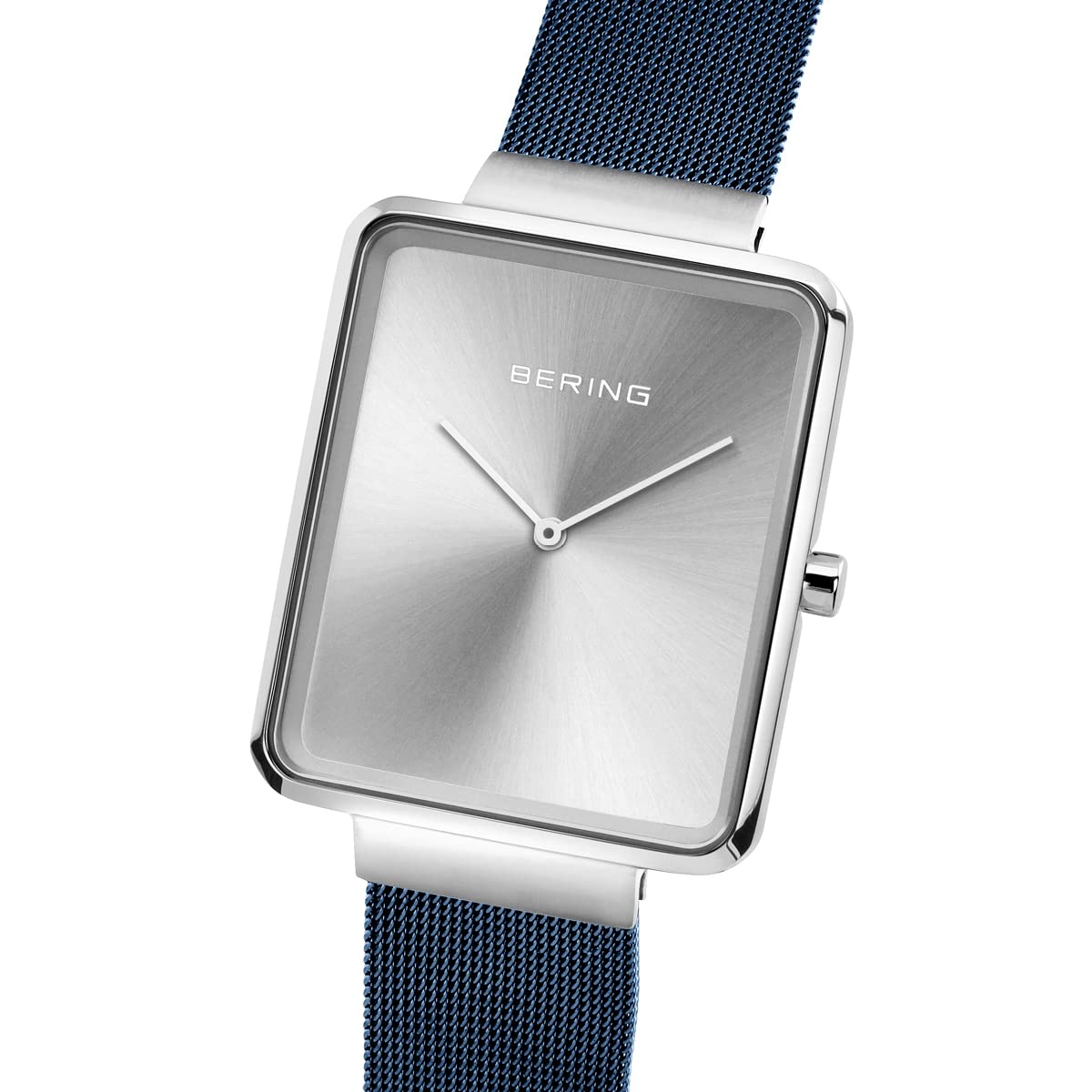 Bering Herren Quarz Uhr | Armbanduhr 33 mm Edelstahlgehäuse und Sunray Zifferblatt | Milanaisearmband | Saphierglas | 3 ATM | 14533