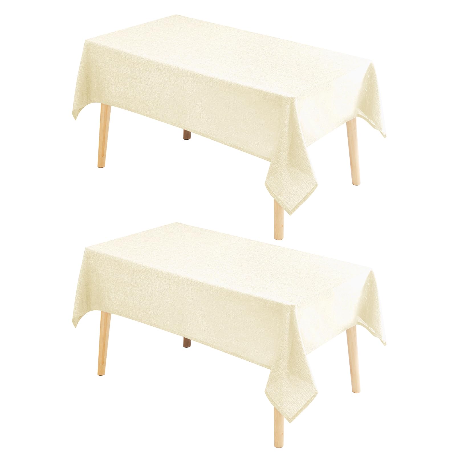 Hiasan 2 Pack Faux Linen Square Tablecloth - Wrinkle and Stain Resistant Washable Table Cloth for Kitchen Dining Room Holiday Table Cover for Party