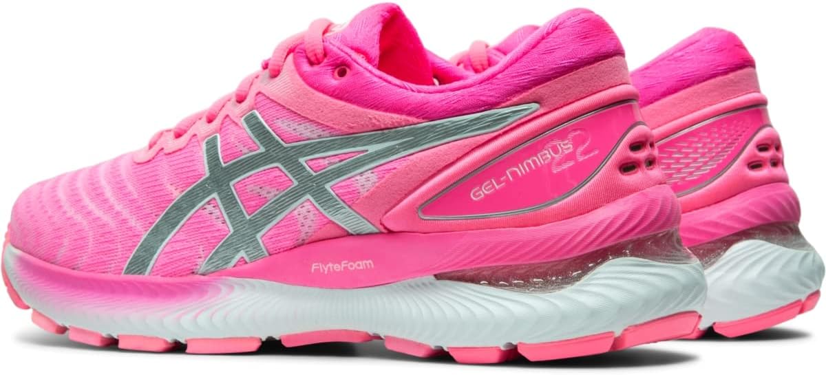ASICS Women's Gel-Nimbus 22 Lite-Show Running Shoes 6 Hot Pink/Pure Silver