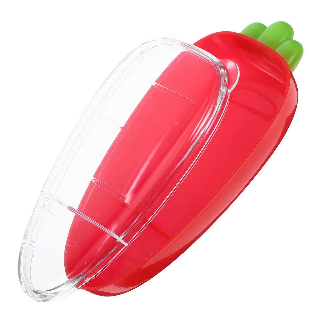 TOPBATHY Divided Snack Box with Lid, Red 2-compartment Veggie and Carrot Storage Tray, Airtight Fruit and Nut Container for Household Party Use