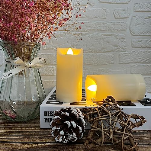 Image of 2 Pack LED Flameless Candles Battery Operated Outdoor LED LightFake Flickering Waterproof Candles for Home Decorations Garden Decor Wedding Party Christmas Party
