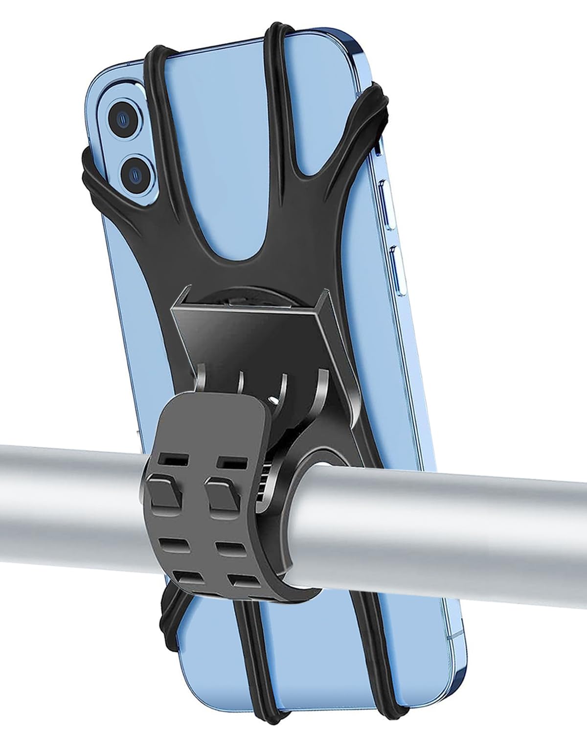 Zoeley Handyhalterung Fahrrad, Universal Handyhalterung Motorrad【1s-Installation】Abnehmbare 360​​° Drehen【Silikon Anti-Vibration】Fahrradhalterung Lenker Rennrad für alle 4.0-7 Zoll Smartphone (Black)
