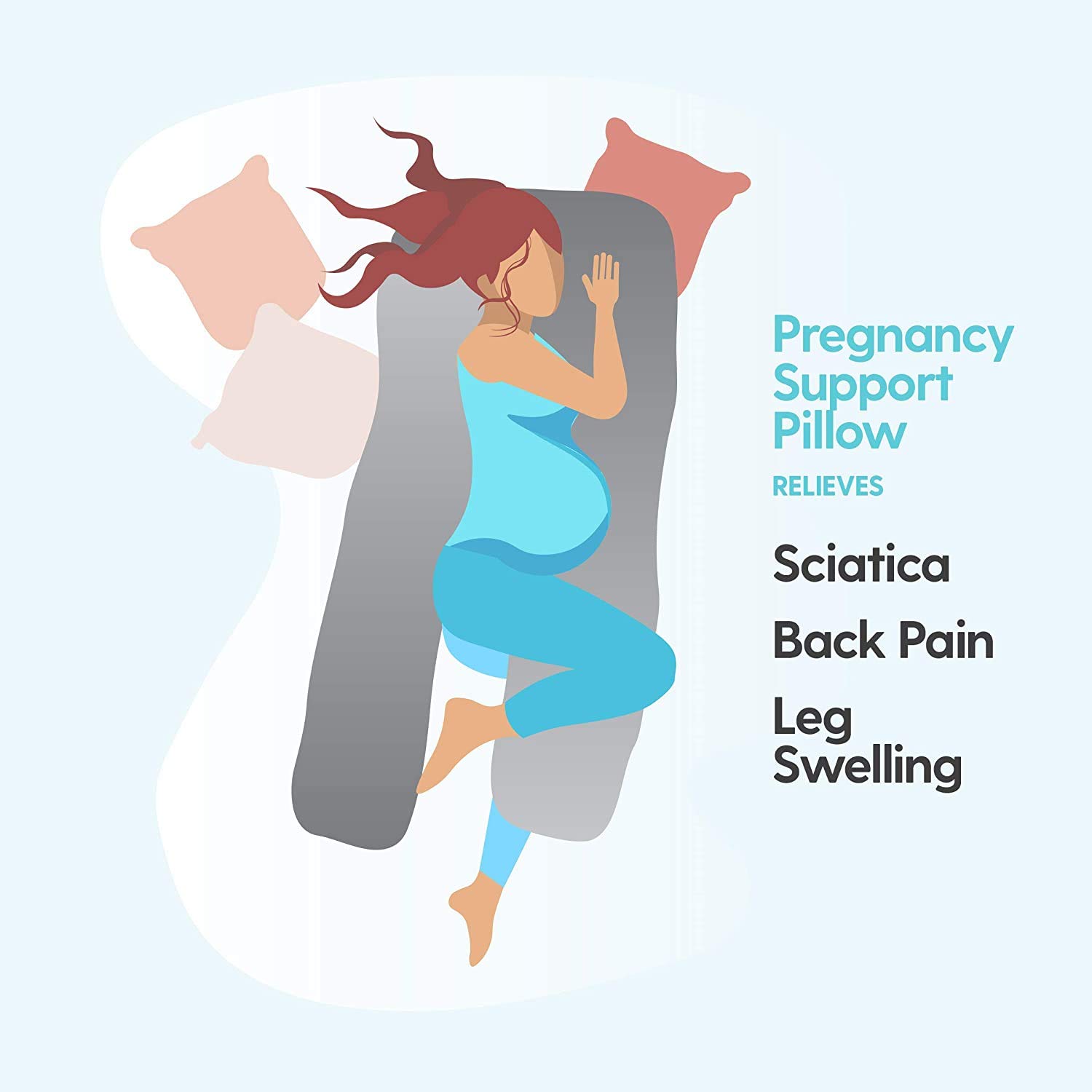 Milliard U Shaped Body Pillow Memory Foam Comfort for Sleeping