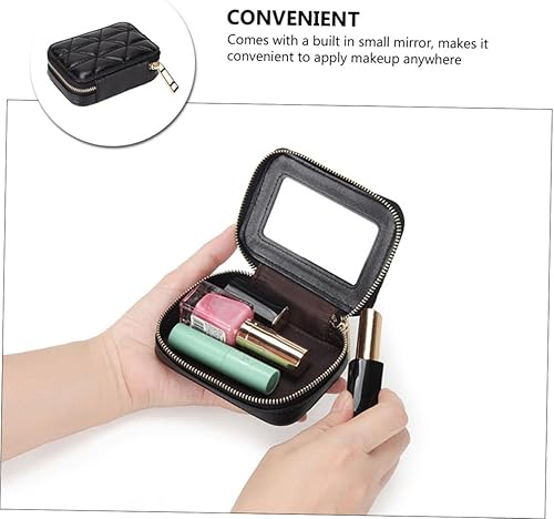Miniatura 2 de Organizador de lápiz labial, soporte para lápiz labial con espejo, kit de almacenamiento de cosméticos, estuche de viaje de maquillaje, bolsa