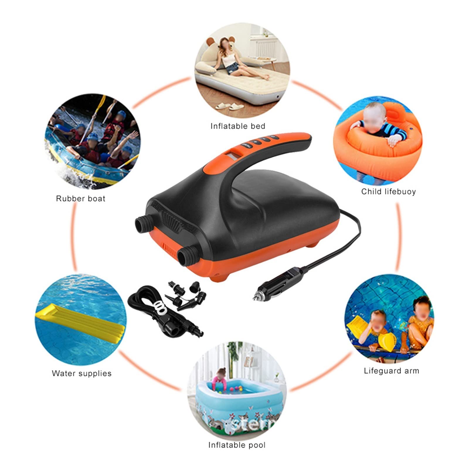 Elektrische Surfboard-Finne, SUP Elektrische aufblasbare Pumpe Gummiboot Tragbarer Hochdruckluftpumpenanzug