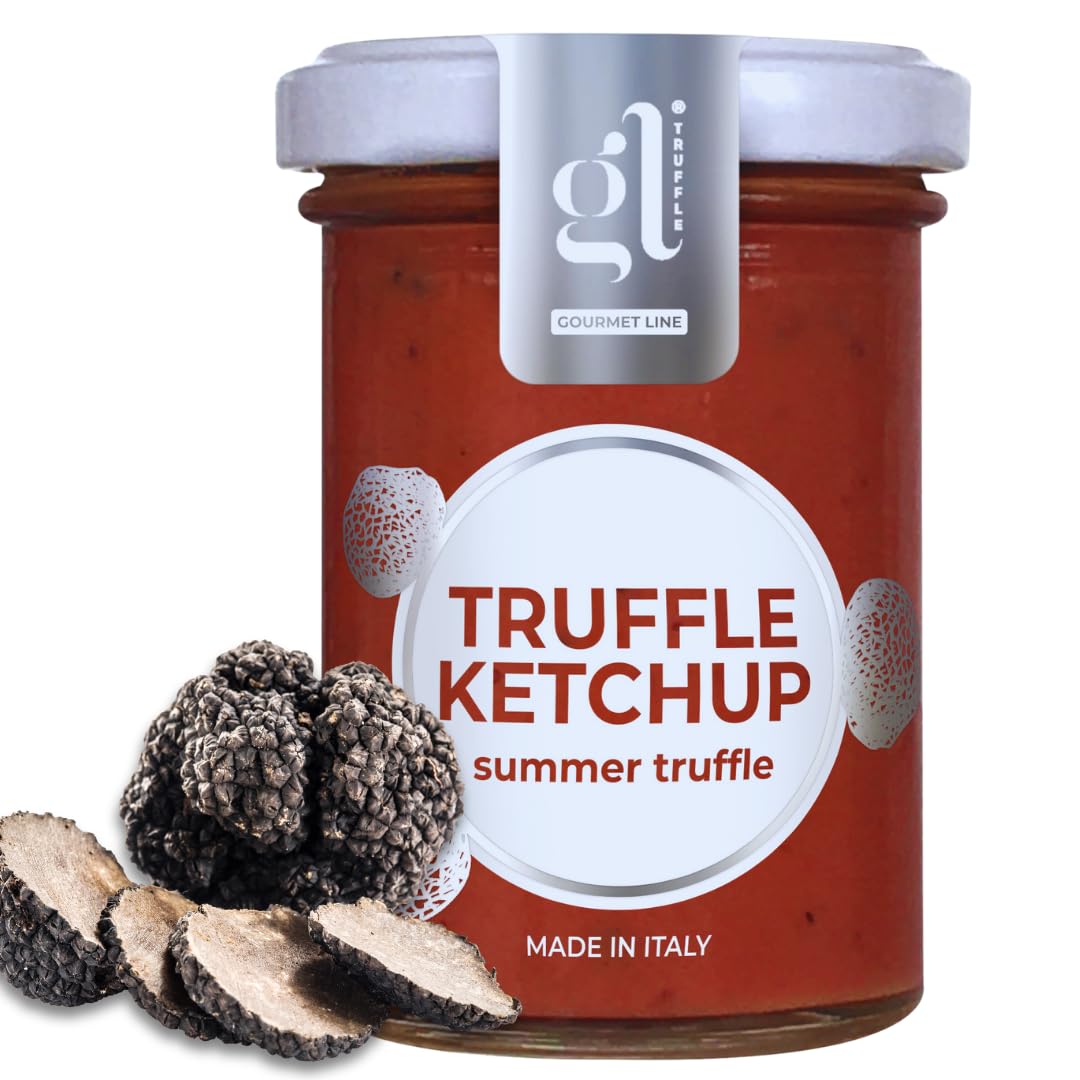 Italian Truffle Ketchup, 100 gm (3.5 oz), Italian Tomato Ketchup Infused with Black Truffles, French Fries Dip, Non GMO, Vegan