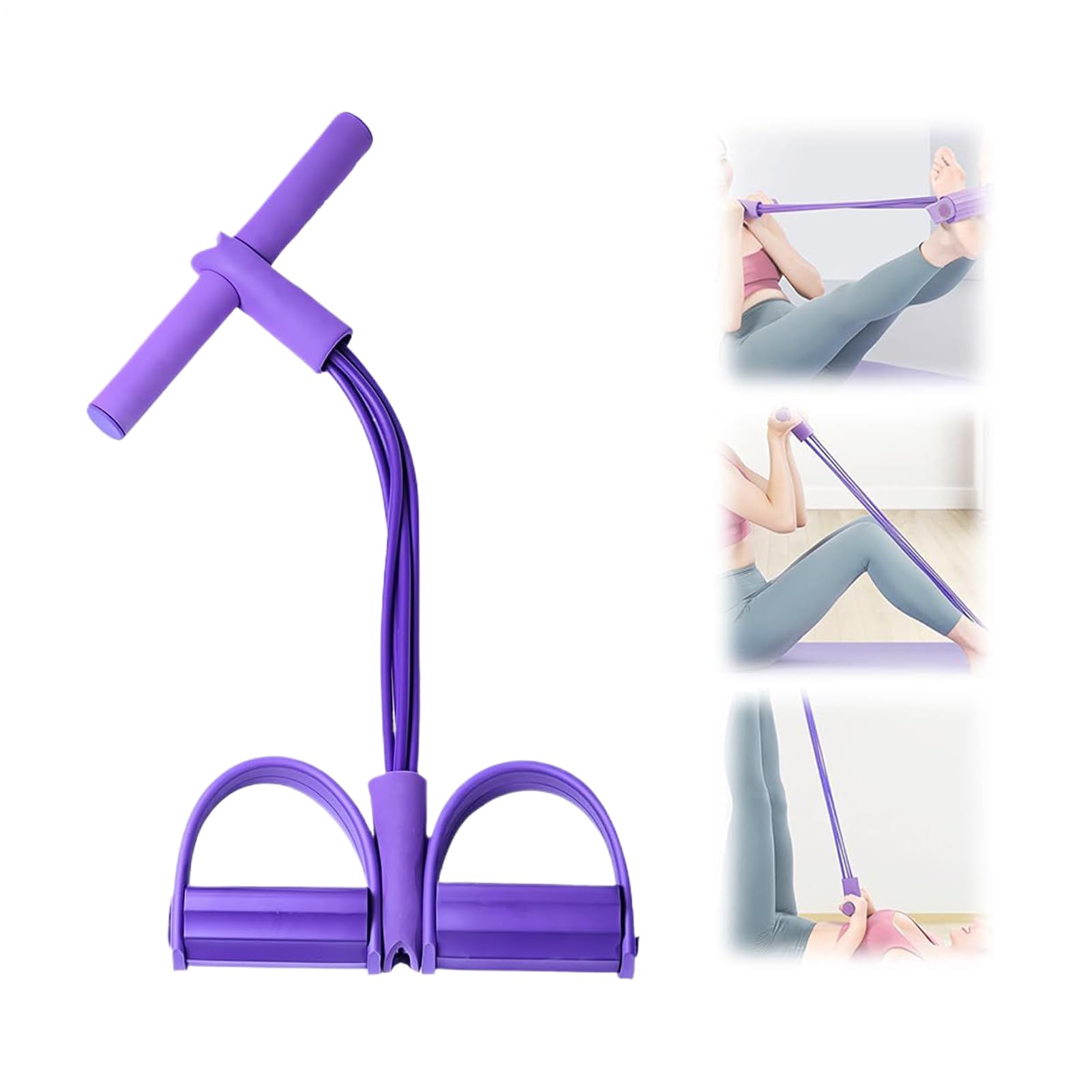 Fasce Elastiche Fitness A Pedale – 8 Tubi Di Resistenza Con Impugnature – Per Stretching, Pull-up E Allenamento Corpo Libero (Rosa)