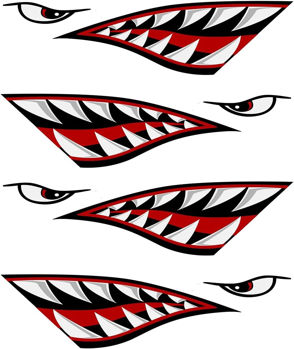 2pairs Shark Teeth Mouth Reflective Direct sale of manufacturer DIY aterproof Funny G New York Mall Decals