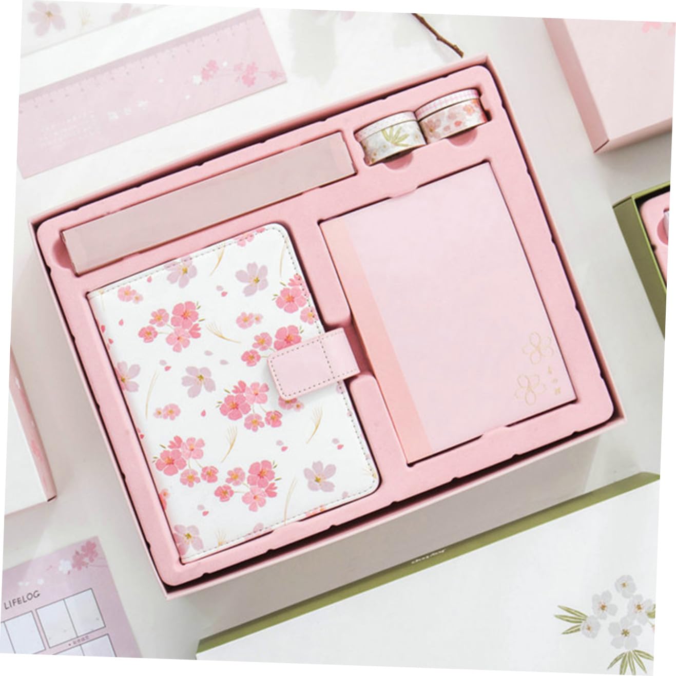 Set Notebook A5 Rosa Copertina Pu, Diario Portatile per Ragazze