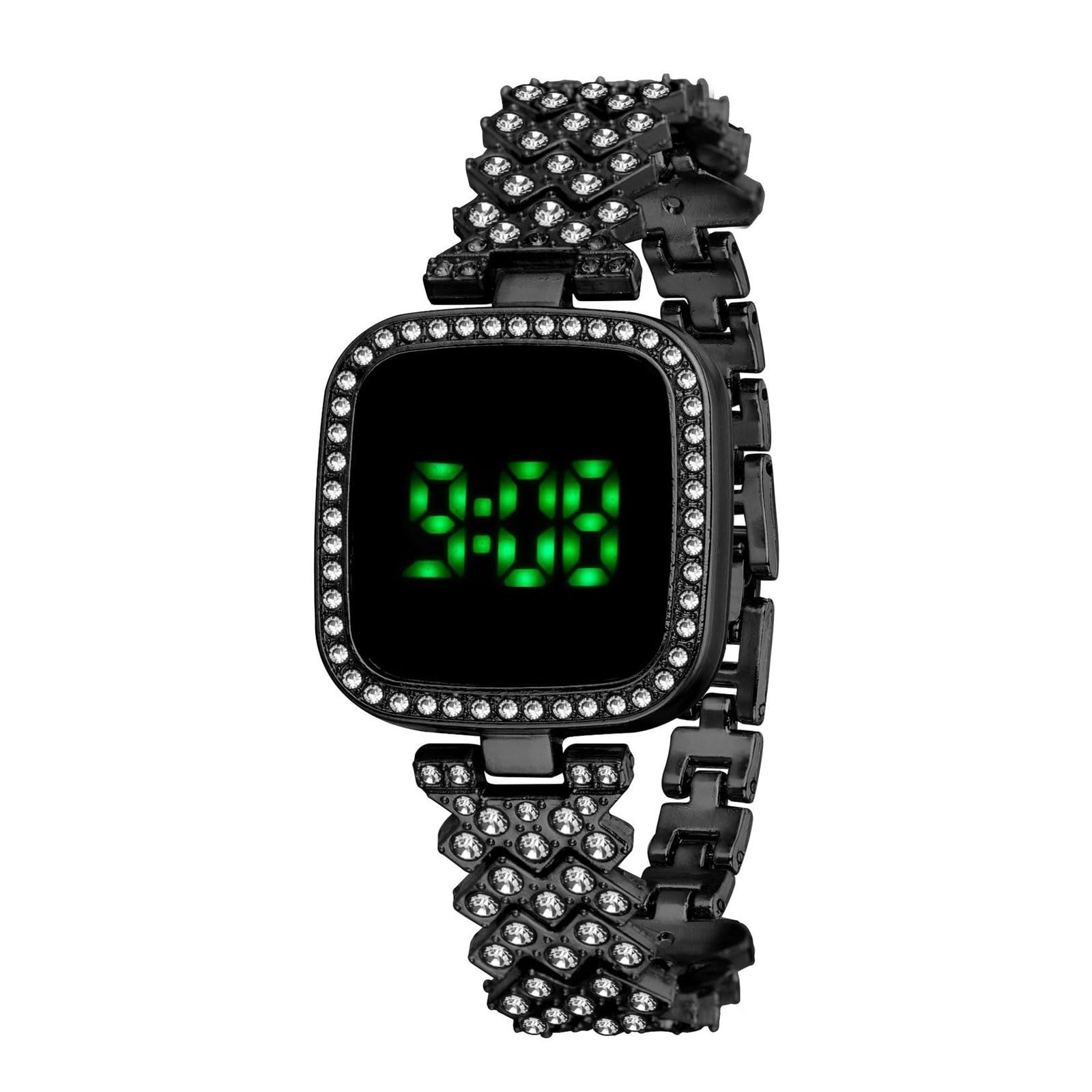 Ybnkkuxkn Women's Nero Wrist Watch Quartz Digital Watch Full Diamond Watches Bracelet Quartz Digital Wristwatches Wristwatch(Nero)
