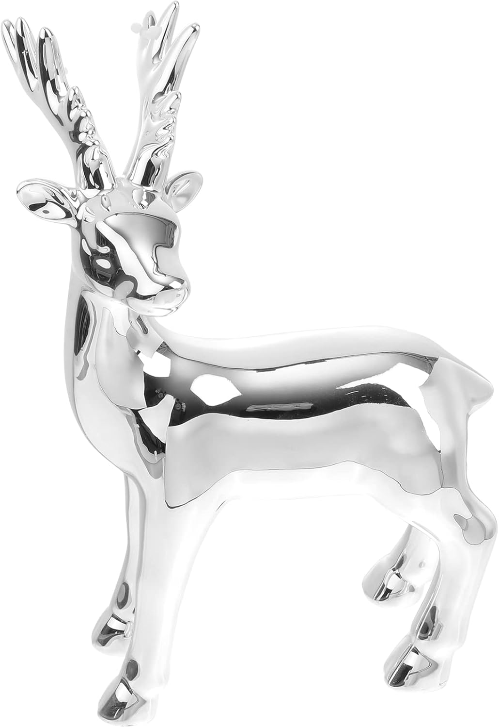 GARNECK Holiday Reindeer Figurines Christmas Deer Decor Ceramic Fawn