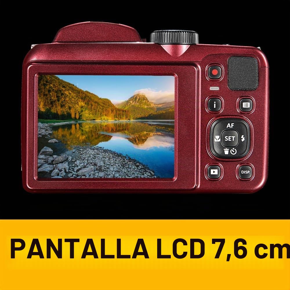 Kodak Point & Shoot - Cámara digital con pantalla LCD de 3", Rojo