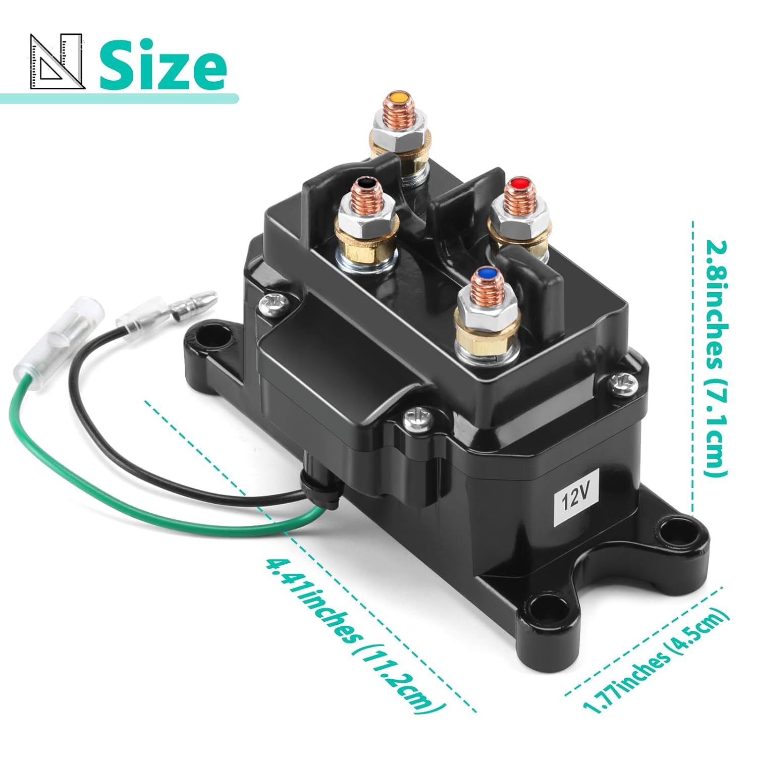 12V 250A Winch Solenoide Relay Contactor Pulgar Camión para ATV UTV 2000-5000LB Winch con 6 tapas protectoras - Ovsor