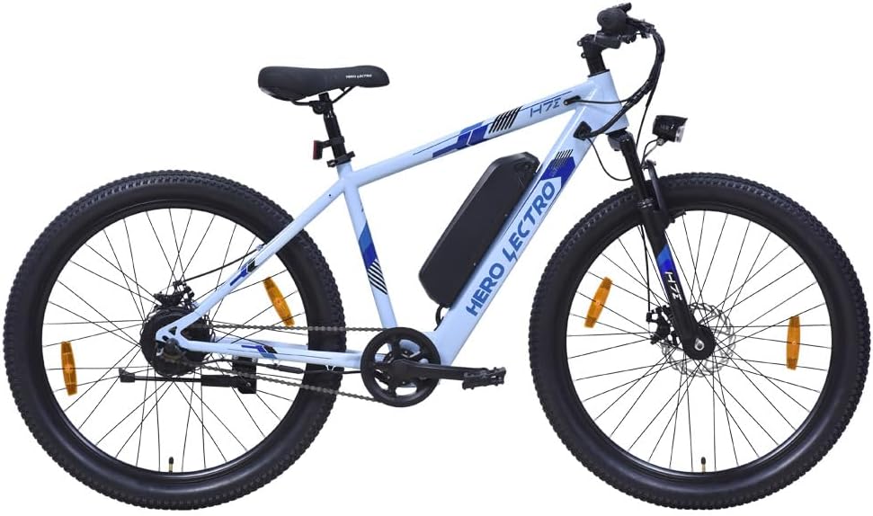 Hero Lectro H7 Sigma 27.5T Single Speed Electric Cycle for Men | 250W Motor | 36V/2A (Li-ion) 10.4Ah Battery | Speed Upto 25 Kmph | 98% Assembled Cycle | Range Upto 55 KM (Blue)