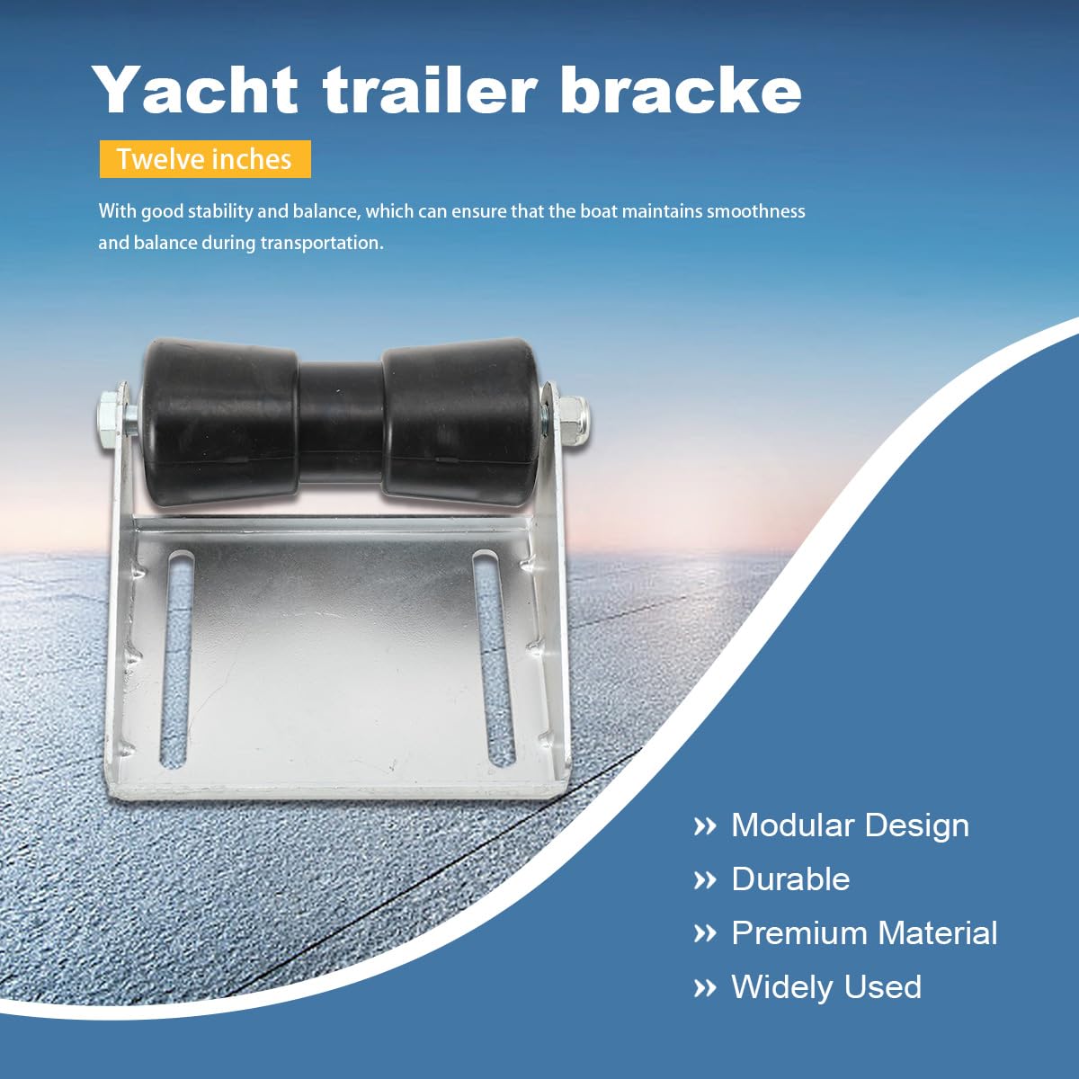 12 Inch Boat Trailer Roller with Brackets, Keel Roller Assembly Kit for Trailer Yachts Boat, Steel Material