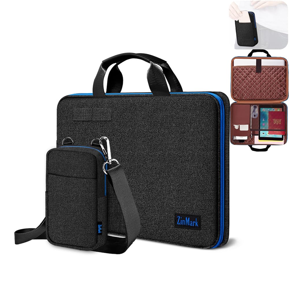 Laptop Case 15.6 Inch Briefcase Military-Grade Protection with Detachable Belt Bag, Compatible All Model of 15-16 Inch MacBook Pro and Most Popular