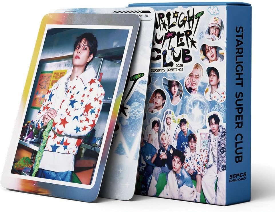 Stray Kids Photocards 2025 New Album Lomo Cards,55PCS Stray Kids Cards for Fans Collection (55PCS-Light Blue)