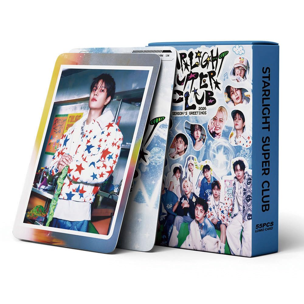 Stray Kids Photocard, 55 sztuk kart Kpop Stray Kids Lomo, nowy album, karty fotograficzne Kpop SKZ, must-have dla fanów K-pop (niebieskie)