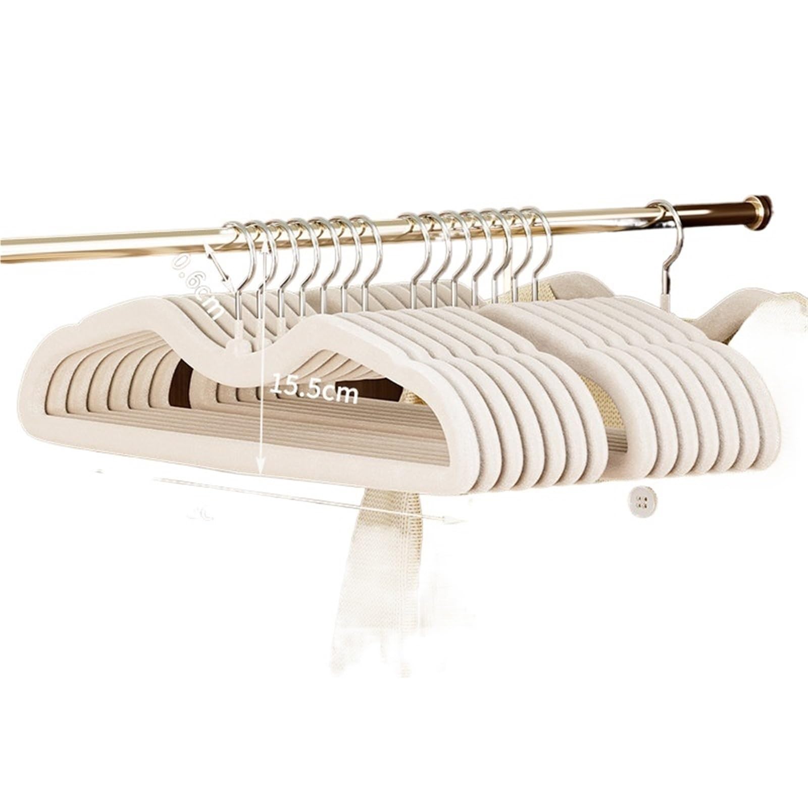 Flocked Hangers Flocked Clothes Hanger No Trace Anti-shoulder Corner Anti-slip Drying Support Special Short-neck For Wardrobe(A01-10PCS)