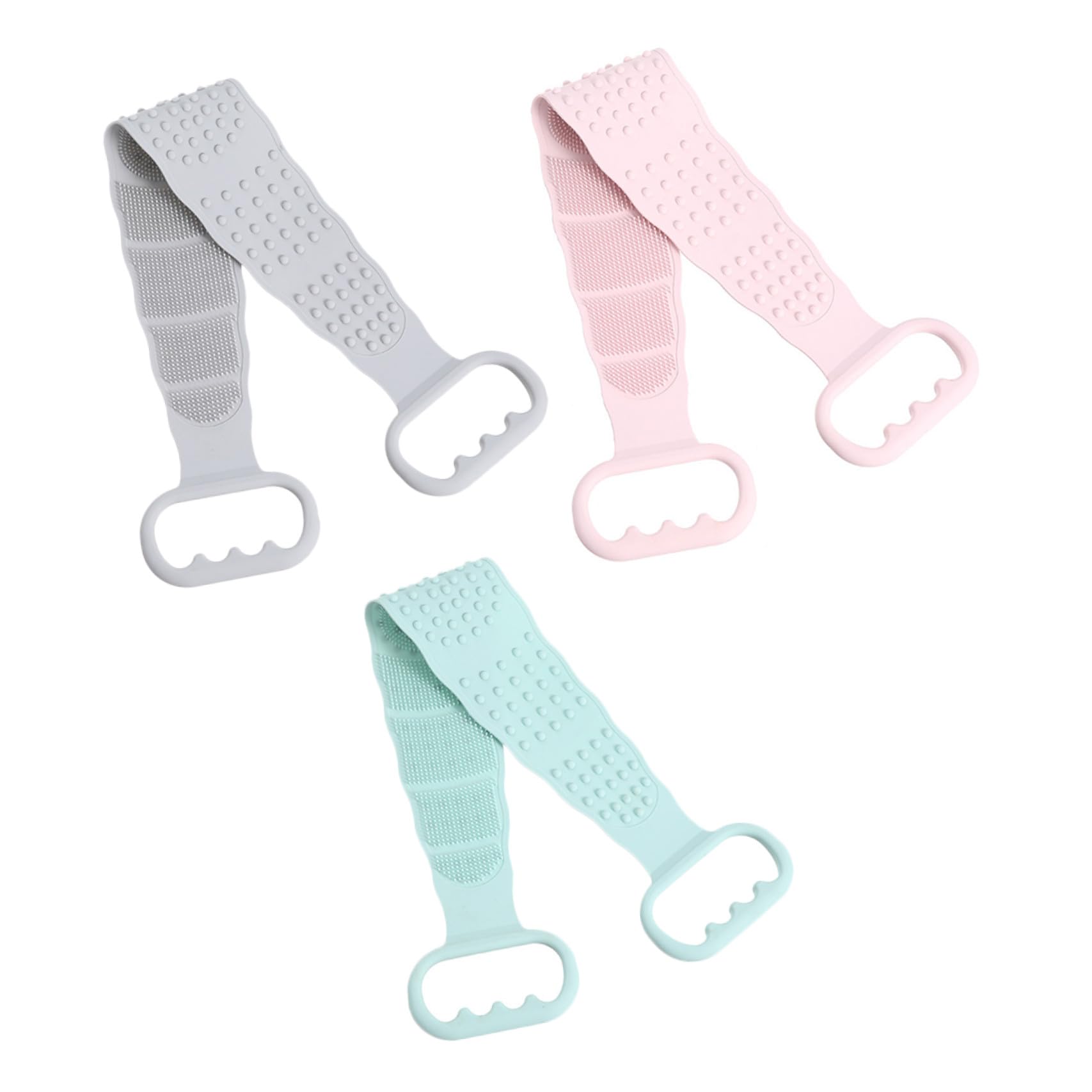FRCOLOR 3piezas Cepillo Baño Exfoliante Espalda Depurador Silicona Mango Masajeador