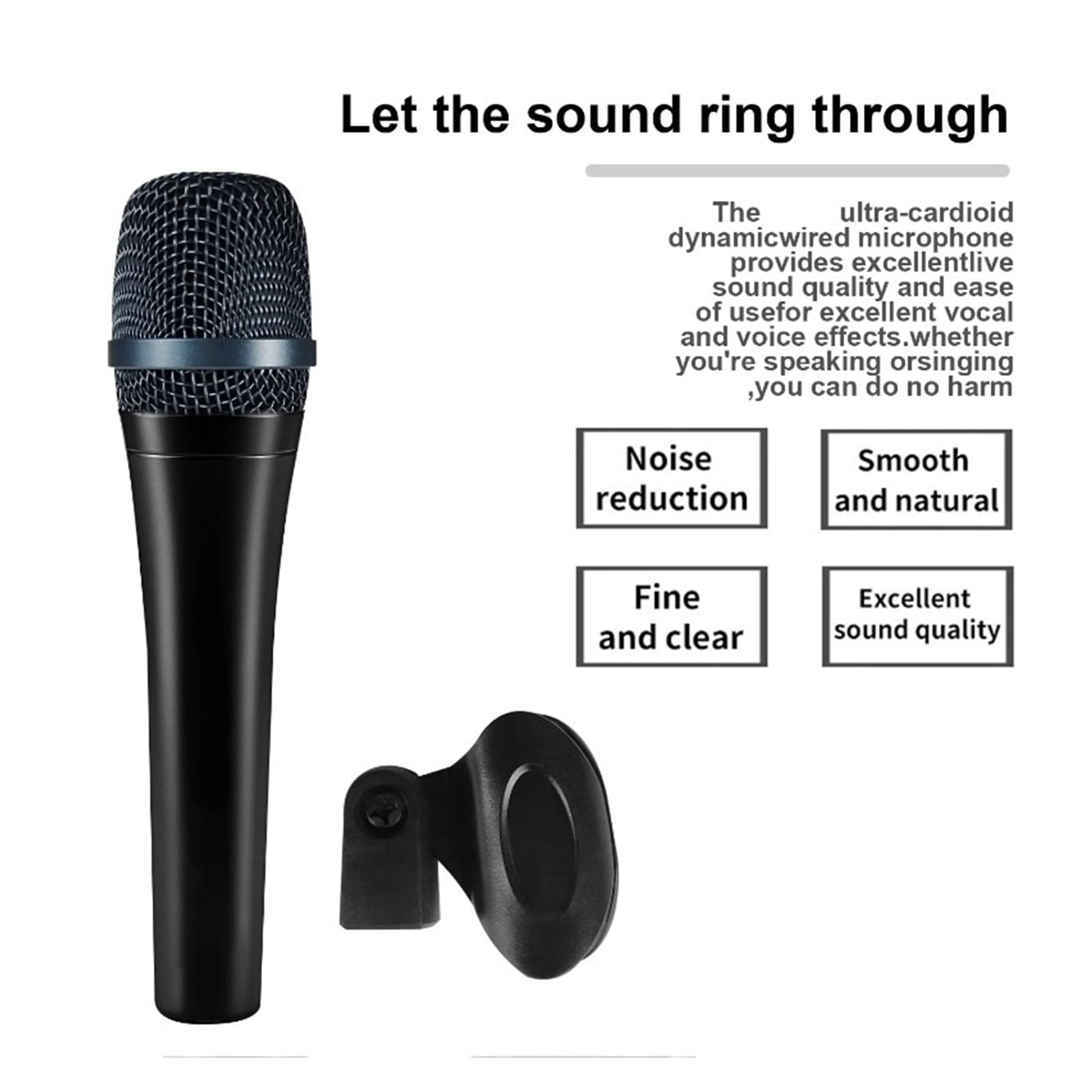 Microfono Dinamico Supercardioide Microfono Palmare Professionale Cablato For Karaoke, Canto, Registrazione BBOX, Microfono Vocale