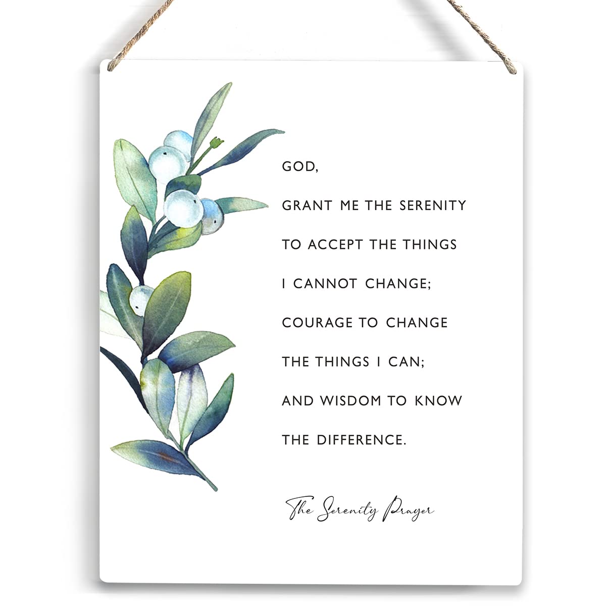 Inspirational God Grant Me The Serenity To Accept The Things Rustic Flower Christian For Home Office Wall Art Decoration 8x12 Inch Metal Tin Sign