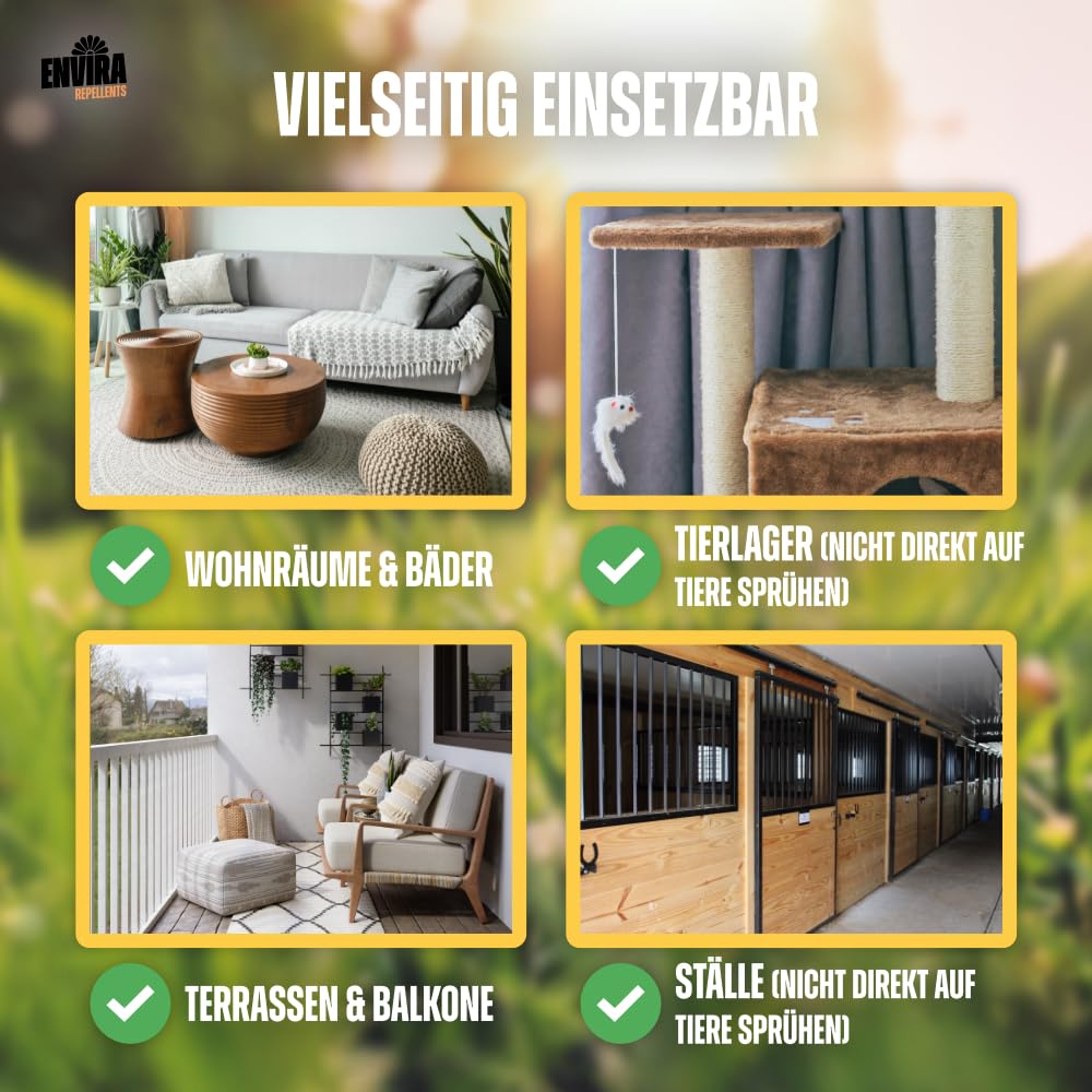 Envira Zecken Abwehrspray 2x 5 Liter - Effektiver Zeckenschutz - Spray mit Langzeitwirkung zum Zecken fernhalten - Mittel gegen Zecken in der Wohnung - Effektives Zeckenmittel