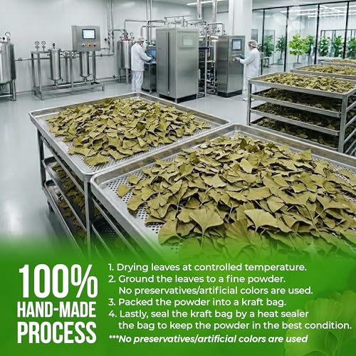 Image of FRESHDRINKUS, Premium 8oz Ginkgo Biloba Leaves Powder, 100% Natural & Pure, Herbal Tea, No Sugar, No Caffeine, No Gluten, Vegan.