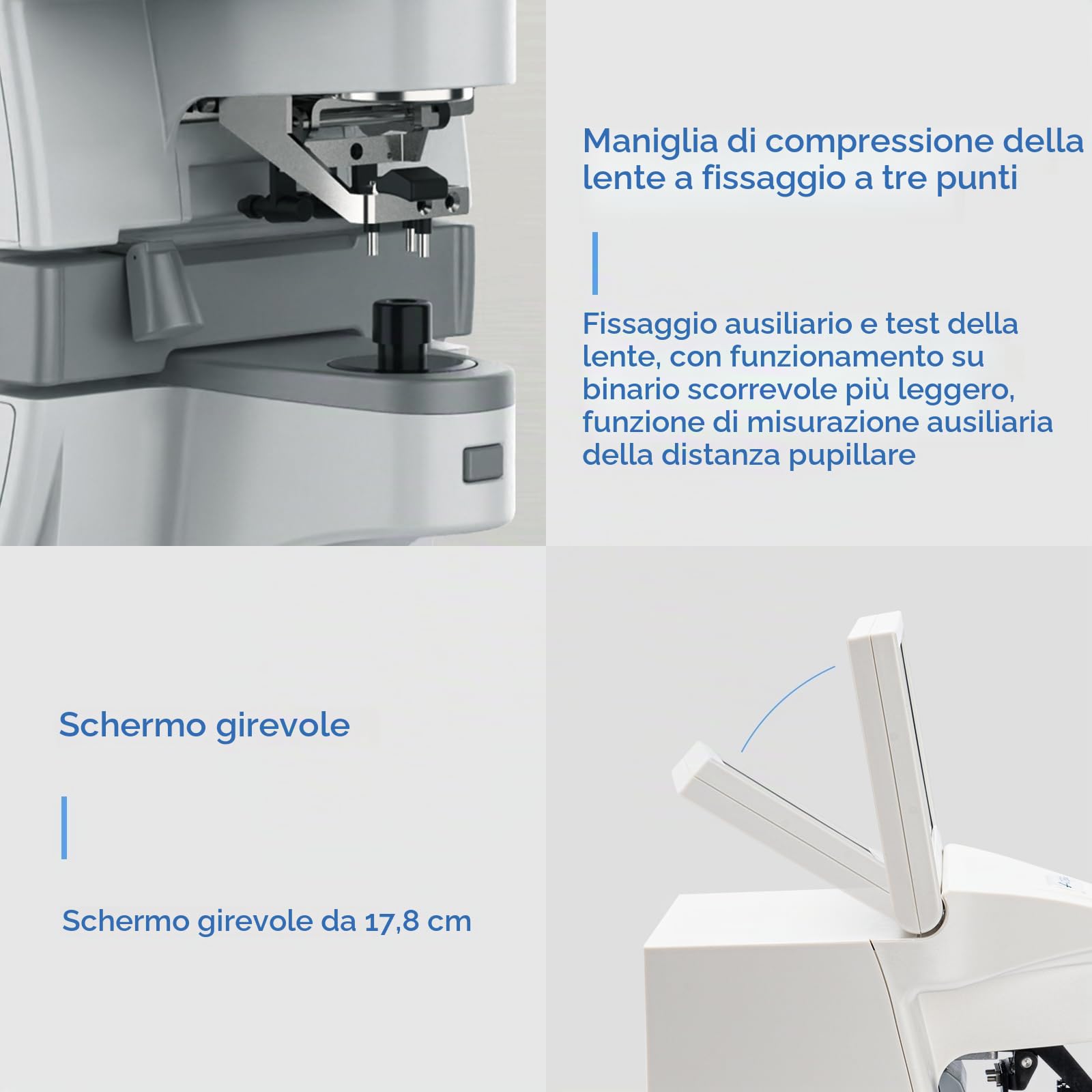 Obiettivo del focimetro dello schermo Obiettivo Auto Meter 7 Pollici Touch Screen Auto LensMeter UV Digital Auto Lensmeter Lensometer con stampa Pd Bianco