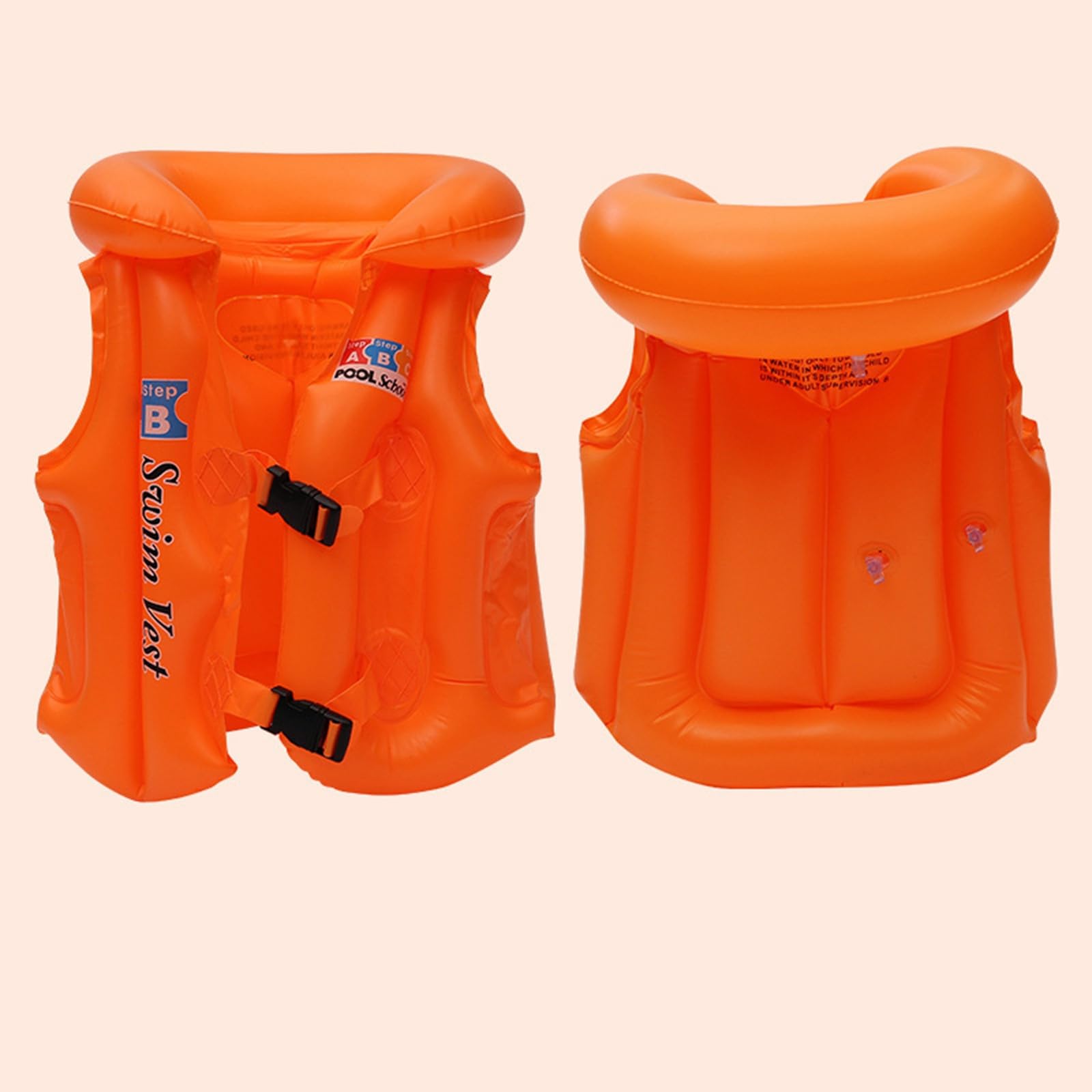 Generisch Kinder Outdoor Schwimmweste Sommer Strandkleidung Einstellbare Schwimmhilfe Für Wasseraktivitäten Leichte Bequeme Sonne (Orange, 6-12 Years)