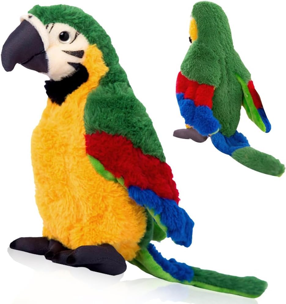 Green Parrot Plush Toy,Plush Parrot Toy, Plush Parrot Fabric Animal, 25CM Fabric Bird Parrot Bird, Plush Pillows Soft Toy Throw Pillows Plush Animal Gift for Kids Photography Props