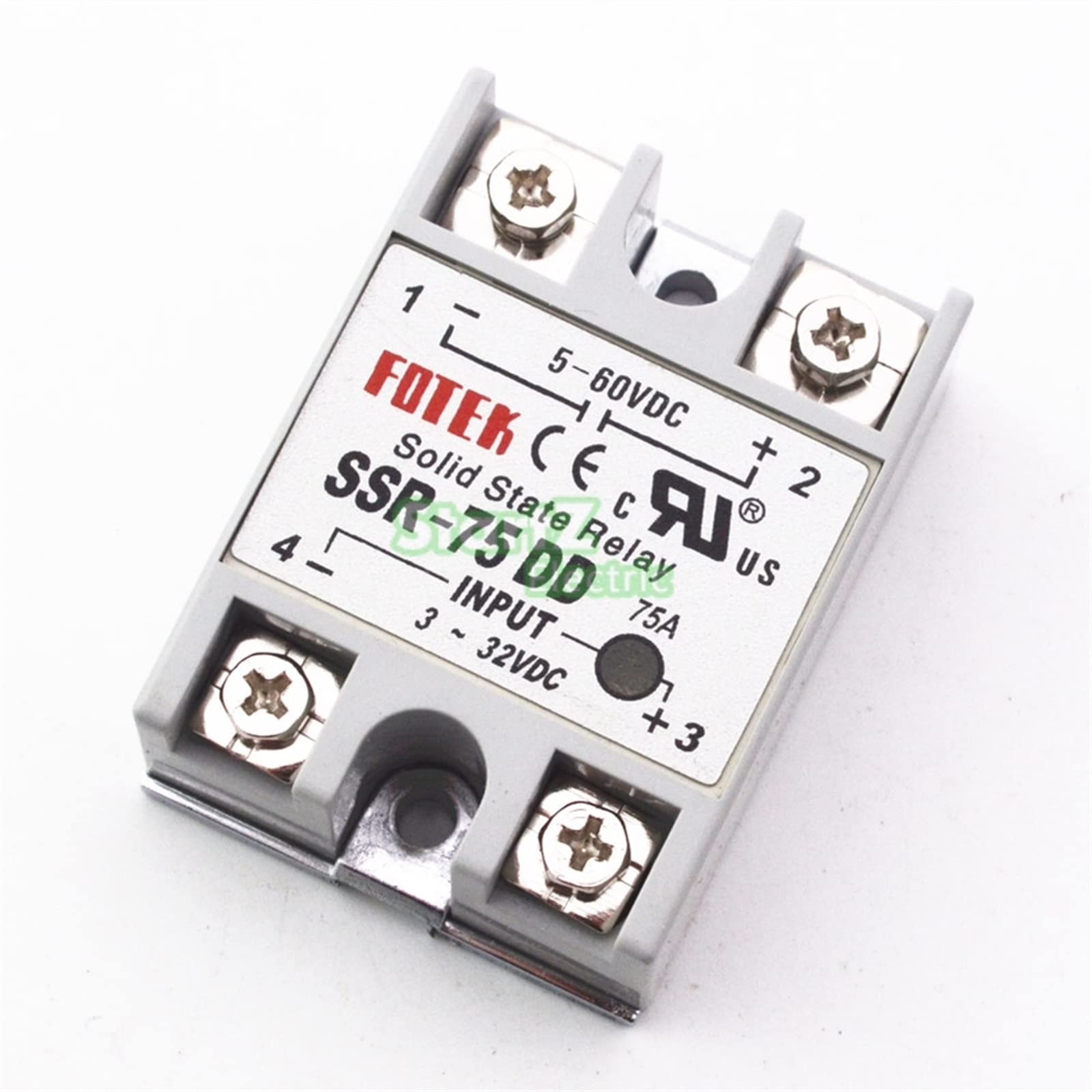 VDOQTLJT 2Pcs SSR75DD SSR-75DD 75A Solid State Relay Input 3-32VDC Output 5-60VDC