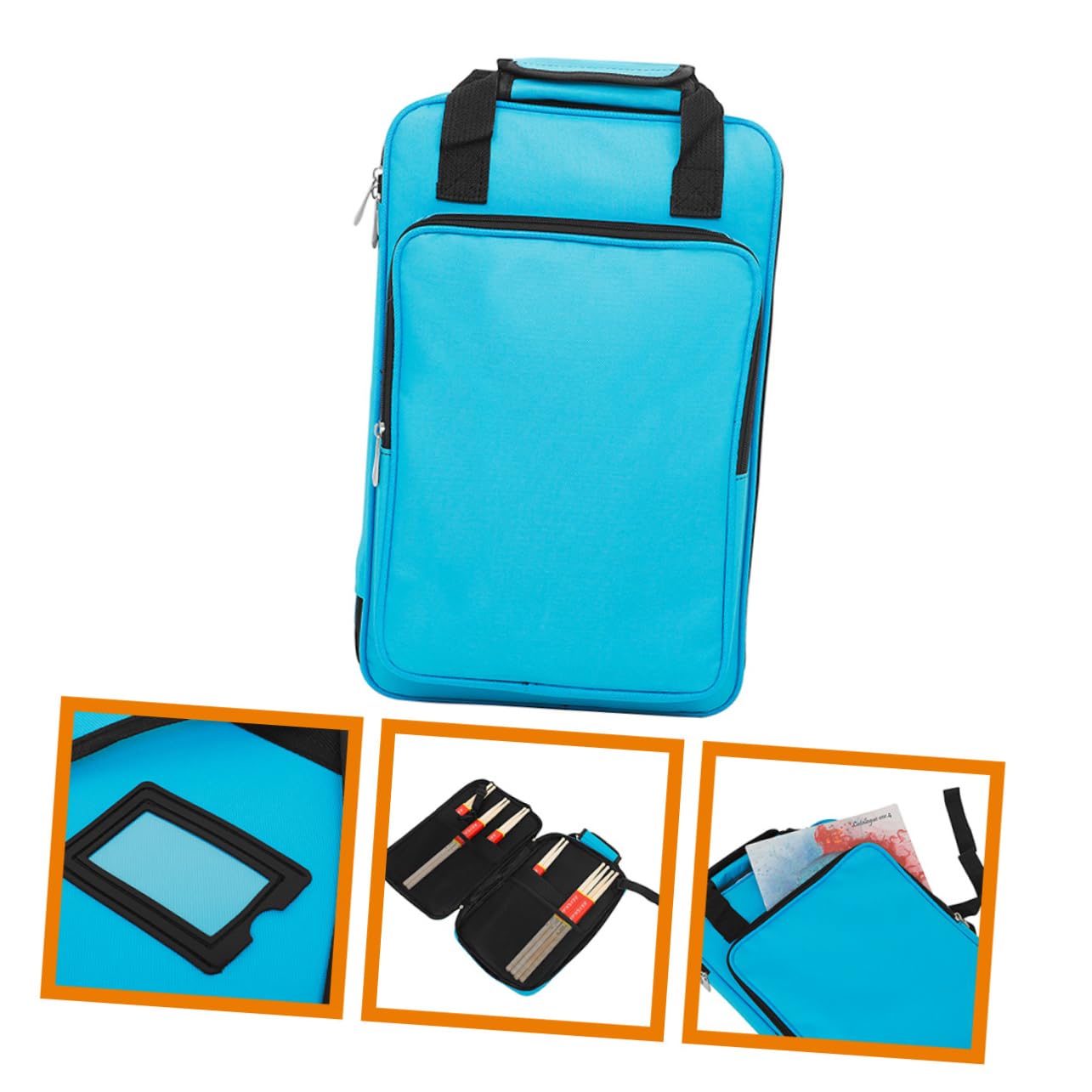 Abaodam Borsa Tracolla Portatile Design Batteria per Oxford e Blu Bacchette Conservare Maniglie Comode Accessori per Percussioni