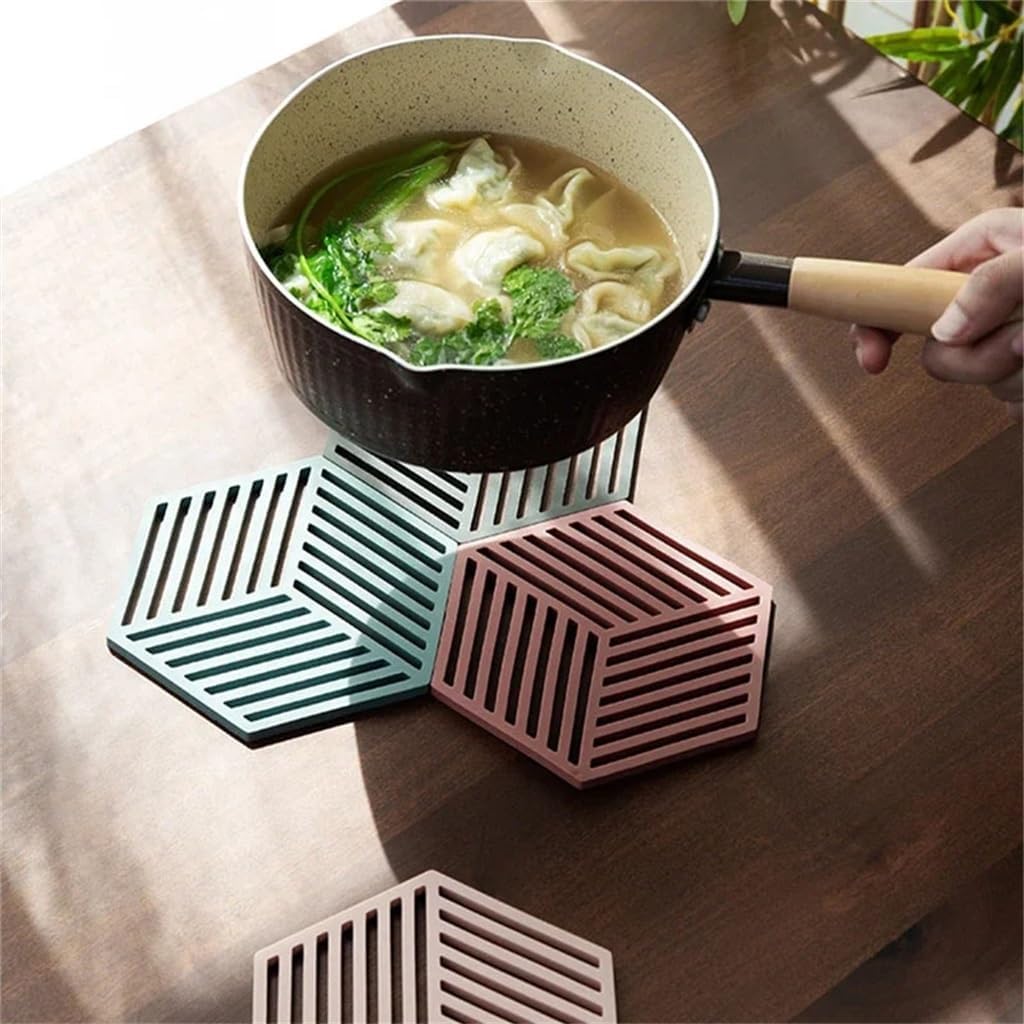 Rubber Tableware Heat Shield Cushion Cup Hexagonal Bowl Pcushion Home Decor