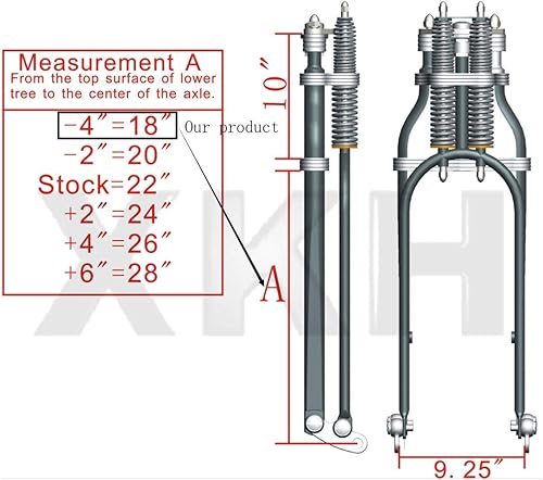 Miniatura 2 de Compatible con stock Chrome Wishbone Vintage Springer Front End wAxle Kit Harley Chopper B07M94H3TB