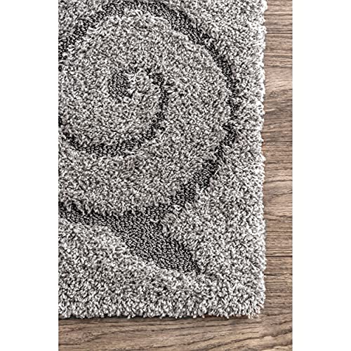 Image of Handwoven Microfibre 3D Rug for Living Room (Silver Grey & Grey, 15 X 20 Feet, Microfibre)