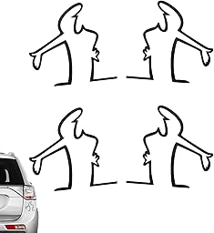 4 Stücke Lustige Autoaufkleber,Autolack-Kratzer-Erinnerungsaufkleber,eflektierende Aufkleber für Autos,Wütender Mann Kratzer Erinnerung Autoaufkleber,Auto Aufkleber Groß Zum Aufkleben Neben Einem
