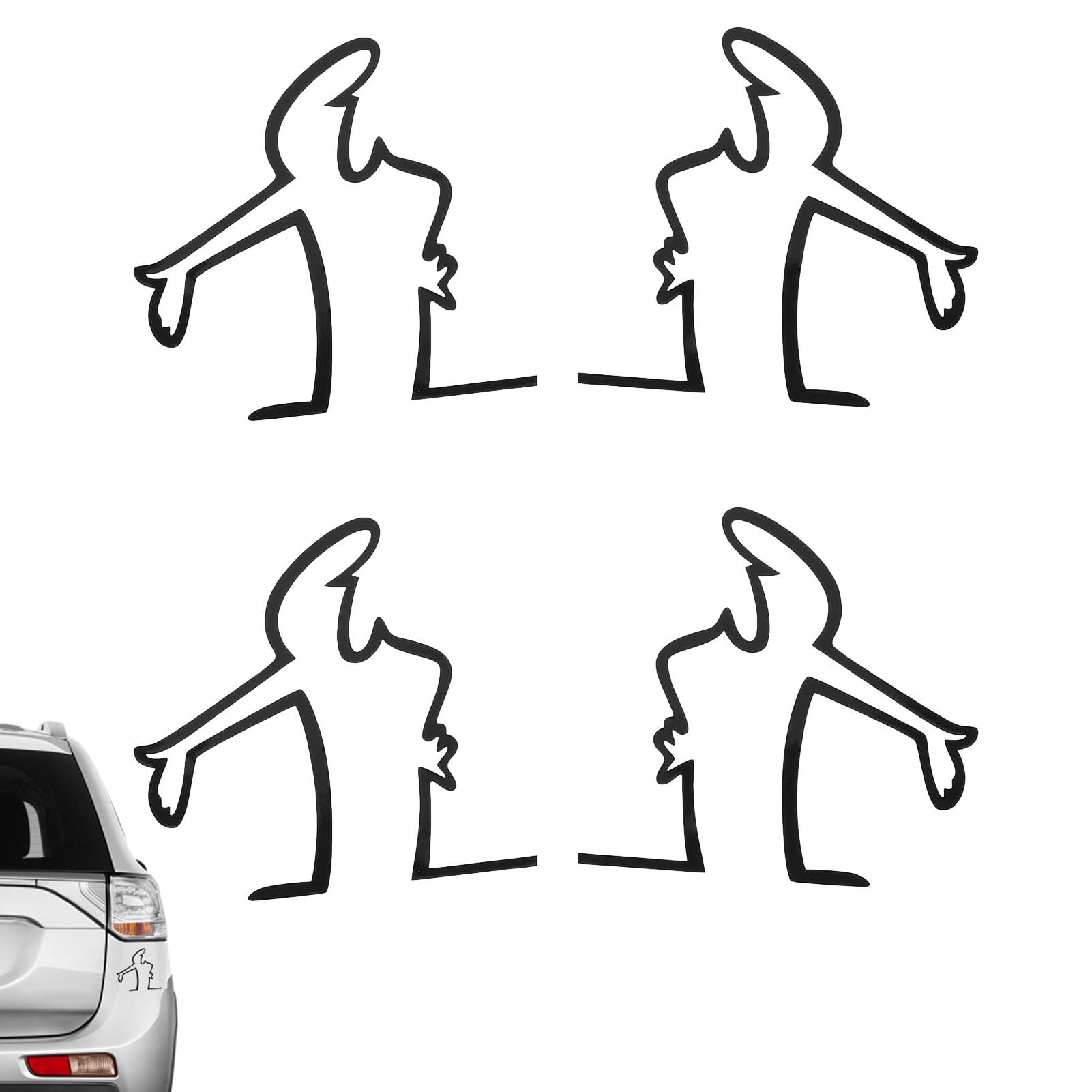4 Stücke Lustige Autoaufkleber,Autolack-Kratzer-Erinnerungsaufkleber,eflektierende Aufkleber für Autos,Wütender Mann Kratzer Erinnerung Autoaufkleber,Auto Aufkleber Groß Zum Aufkleben Neben Einem